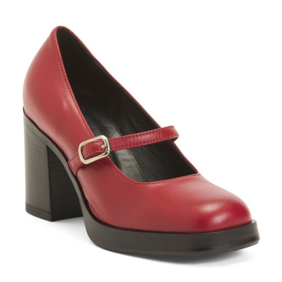 OROSCURO Made In Italy Leather Mary Jane Heel Shoes - Picture 1 of 3